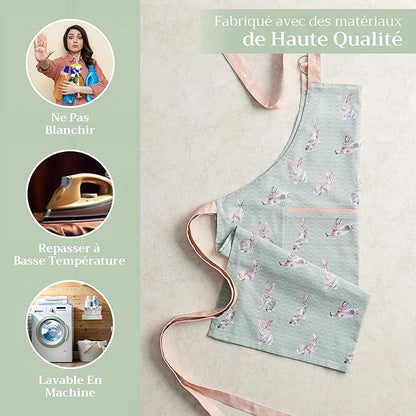 Maison d' Hermine 100% Cotton Apron for women with Pocket Kitchen Chef Apron for Men Cooking Spring Summer
