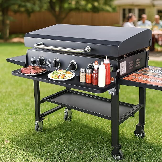 36 X 7 Folding Front Shelf for Blackstone 36 inch griddle 2149 1984 1554 1825, Easy-Check Fit Accessory for Outdoor Cooking or Use