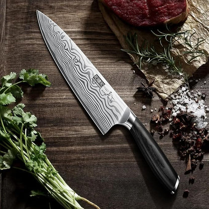 HOSHANHO 5 Pieces Knife Set, Professional Powder Steel Chef Knife Set, Ultra Sharp Japanese Kitchen Knives Set with Ergonomic Pakkawood Handle