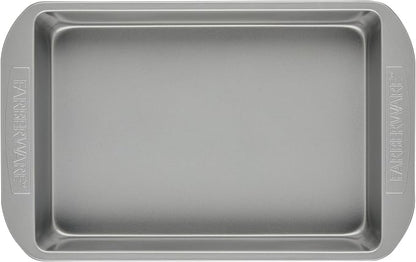 Farberware Nonstick Bakeware Rectangular Cake Pan with Lid, Cake Pans For Baking, 9-Inch x 13-Inch, Gray
