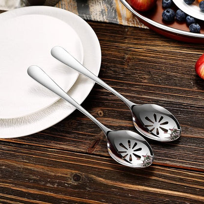 KEAWELL Premium Louise 9" Serving Spoon Set – 18/10 Stainless Steel - Uniting Elegance and Durability - Exquisite Serving Utensils for Parties (Slotted Spoon)