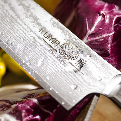 KUMA Professional Damascus Steel Knife & Chef Knife Pro Bolster Edition with Hardened Japanese Carbon Steel - 8 Inch Chef's Knife for Carving, Slicing & Chopping - Professional Kitchen Knives Set