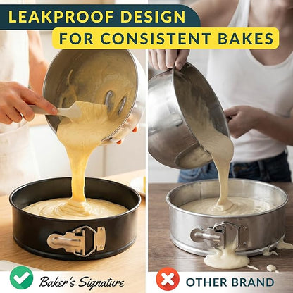 Cheesecake Pan 9 Inch Carbon Steel With Removable Bottom – Leakproof Design, Nonstick Coating Springform Pan – Durable Cake Mold With Secure Latch, Even Heat Cheese Cake Pans For Baking
