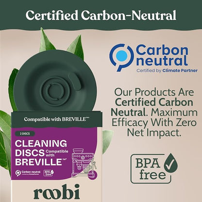 Roobi Espresso Cleaning Disc Compatible with Breville. 54mm Backflush for Disc Espresso Cleaning Tablets, 2 Pack