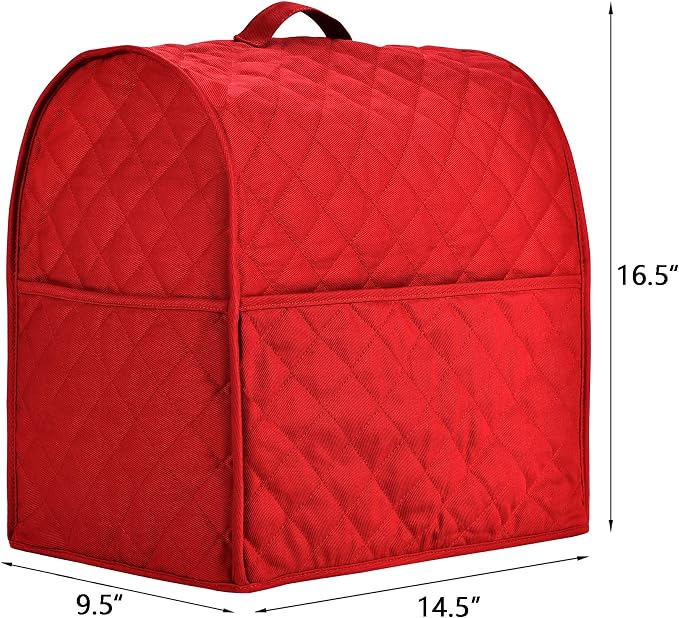 Stand Mixer Cover compatible with Kitchenaid Mixer, Fits All Tilt Head & Bowl Lift Models,The Fabric Is Pure Cottot,Fine, Soft, Not Easy to Fade, Not Easy To Pilling. (Fits for 6-8 Quart, Red)