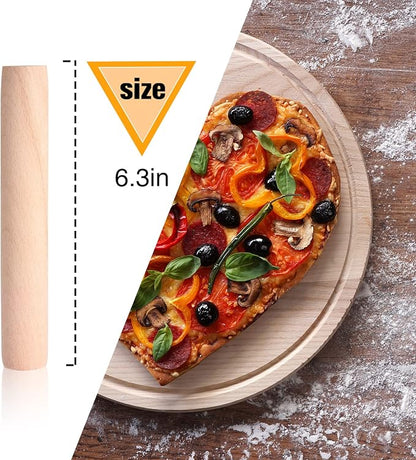 Patelai 30 Pieces Small Wooden Rolling Pin, Dumpling Dough Roller Wooden Mini Rolling Pins Kitchen Utensil Tool for Fondant, Pasta, Bread, Pastry, Cookies, Pizza, Pie, Cylinder Style, 6.3 Inch