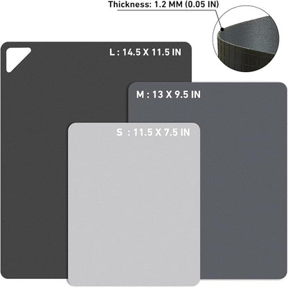 WK Flexible Plastic Cutting Boards for Kitchen, 6 Pieces Cutting Board Mats, Thin Cutting Board Sheets, Dishwasher Safe, BPA Free, Multi Sizes Set of 6