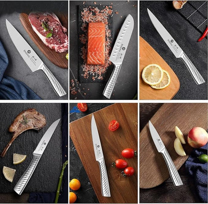 imarku® Knife Set,14-Piece Knife Sets for kitchen with block,Premium One-Piece Kitchen Knife Set with Sharpener,High Carbon Stainless Steel Knives Set for Kitchen,Dishwasher Safe,Black