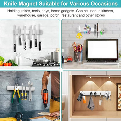 Magnetic Knife Bar 18 inch, Heavy Duty Kitchen Knife Magnet Holder and Wall Mount Tool Strip, Extra Strong Magnetic Strips for Wall to Organize Chef Knives in Kitchen or RV Essentials