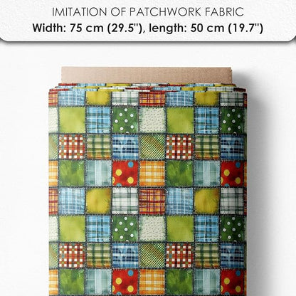 Vegetable Patchwork Cotton Fabric Panel – 6 Designs (10×10 inch Each) + Bonus Patchwork Sheet 29.5×19.6 inch, 100% Cotton 140 GSM