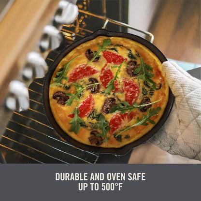DASH Zakarian x Nonstick Cast Iron Skillet - Versatile Frying Pan Cookware - Oven-Safe Searing Skillet with Pour Spout and Quick-Clean Surface - Rust-Resistant - Cranberry, 7.5-Inch