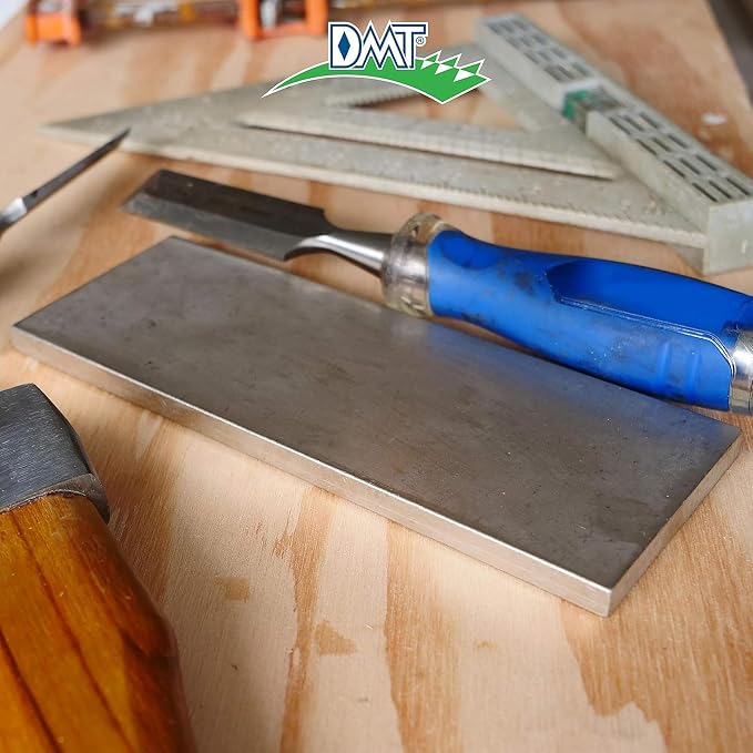 DMT D8E Dia-Sharp Bench Stone - Diamond Knife Sharpener for the Workshop, Jobsite or Kitchen - Extra Fine- Flat Diamond Sharpening - Non-Slip Knife Sharpener- Made in the USA - 8 x 3 x 0.38 Inches