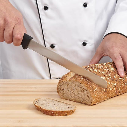 CAT CORA Serrated Bread Knife, Professional 10-Inch German Steel Blade For Homemade Sourdough, Artisan Bread Slicing, or Cake Cutting, Ergonomic Soft-Grip Handle, NSF-Certified Kitchen Knife