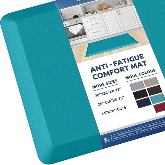 KitchenClouds Kitchen Mat Cushioned Anti Fatigue Rug 20"x32" Water Resistant Non Slip Standing and Comfort Desk/Floor Mats for House Sink Office (Green)