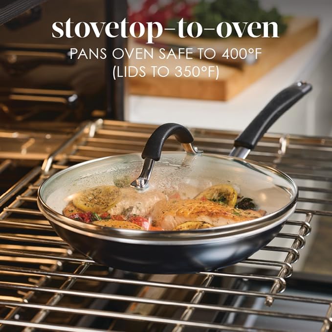 Rachael Ray Cucina Ceramic Nonstick Cookware Pots and Pans Set, 13-Piece, Peppercorn