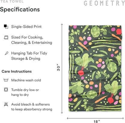 GEOMETRY Kitchen Tea Towels - Quick Dry Microfiber Dish Towels for Kitchen Spring Sprout, 18" x 30" 1 Pack