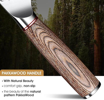 Huusk Japanese Sourdough Bread Knife - 10" Sharp Bread Slicing Knife for Homemade Cake Toast Bagel, Stainless Serrated Long Knives for Fruit Vegetable Watermelon, Gift Idea for Men Women Baking Lover