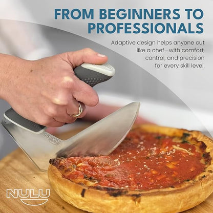 NULU Ergonomic Kitchen Knife for Arthritis & Weak Hands — Adaptive Multi-Grip, Low Strain, Chef's Knife with Sheath