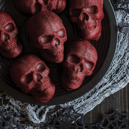 Nordic Ware Halloween Bakeware, Haunted Skull Cakelet Pan, Bronze (Pack of 3)