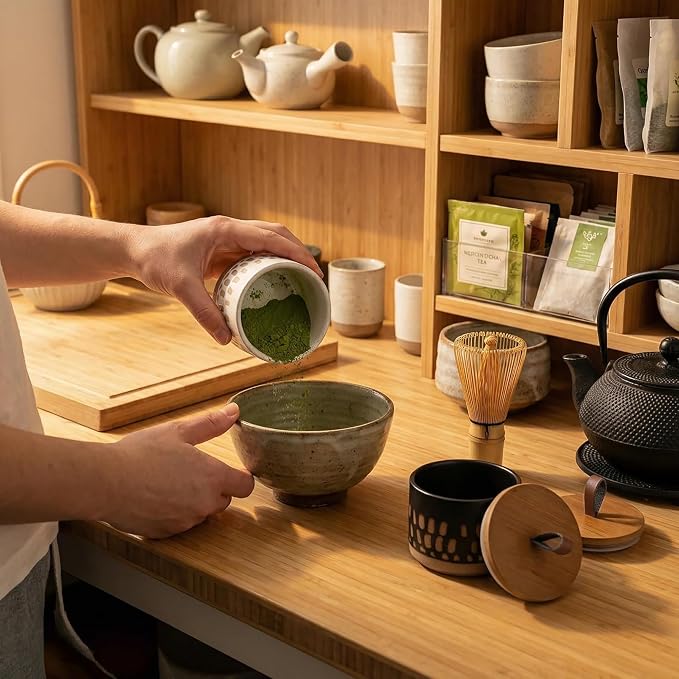 Small Canister 5 fl.oz Kitchen Salt Cellar, Ceramic Jar with Airtight Lid Spice Pepper Butter Food Storage Jar for Matcha Mints Sugar Coffee Daily Vitamins Tooth Powder Decorative Jars Set of 2