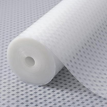 Shelf Liners for Kitchen Cabinets Refrigerator Liners Waterproof & Oil-Proof Kitchen Cupboard Liner Non-Slip Drawer Mats EVA Material Non Adhesive Fridge Liner for Shelves Clear 35.4 x 236.2 Inches
