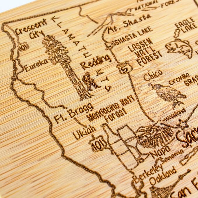 Totally Bamboo A Slice of Life California State Serving and Cutting Board, 11" x 8.75"