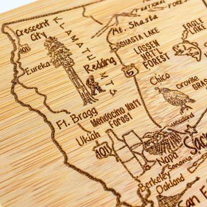 Totally Bamboo A Slice of Life California State Serving and Cutting Board, 11" x 8.75"