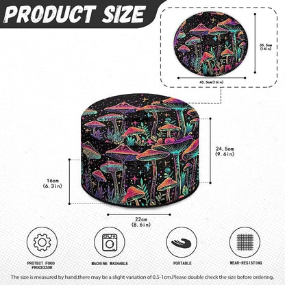 Mushroom Pattern Slow Cooker Cover Protection Crock Fits for Most 6-8 Quart Oval Slow Cooker Dustproof Small Appliance Accessories Decor