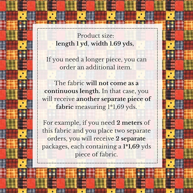 100% Cotton Fabric by the Yard – Turkish Quality Quilting & Sewing Fabric, 1 Yard x 1.69 Yards Wide, Patchwork Cotton for Crafts