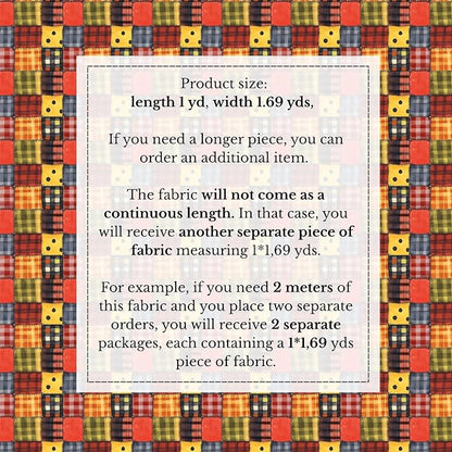 100% Cotton Fabric by the Yard – Turkish Quality Quilting & Sewing Fabric, 1 Yard x 1.69 Yards Wide, Patchwork Cotton for Crafts