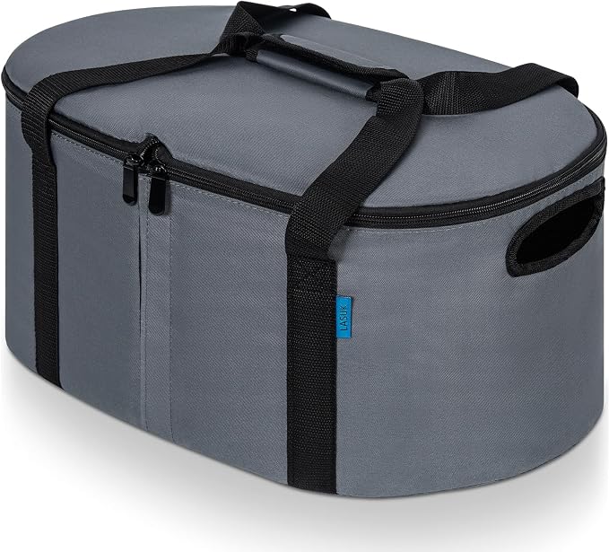 Portable Slow Cooker Travel Bag, Isulated Carrier Case Tote for 4-8 Quart Crock Carrier Compatible with Else Brands, Internal Mesh Net Holds Pot in Place, For Travel, Outdoor, Picnic, Grey