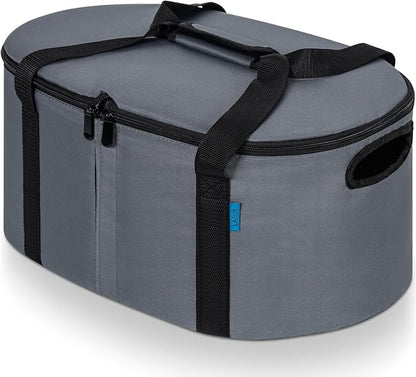 Portable Slow Cooker Travel Bag, Isulated Carrier Case Tote for 4-8 Quart Crock Carrier Compatible with Else Brands, Internal Mesh Net Holds Pot in Place, For Travel, Outdoor, Picnic, Grey