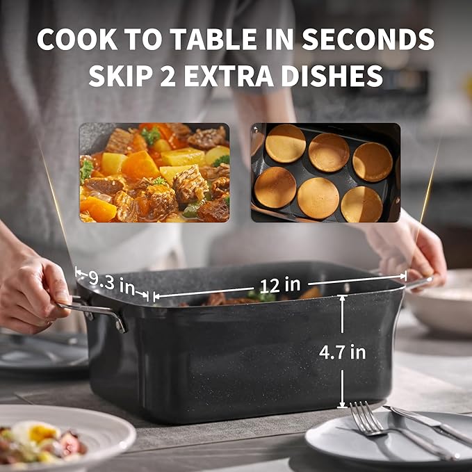 Slow Cooker 7 Quart | Programmable Multi-Cooker PFOA-Free Ceramic Coating, Steamer, Sear sauté, Warm Function (Includes Silicone Spoon)