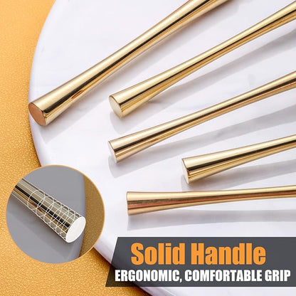 Lemeya 20 Piece Glossy Gold Silverware Set,18/10 Stainless Steel Flatware Set Service for 4,Unique Cutlery Set with Canton Tower Handle,Forks Spoons and Knives Set,Mirror Polished,Dishwasher Safe