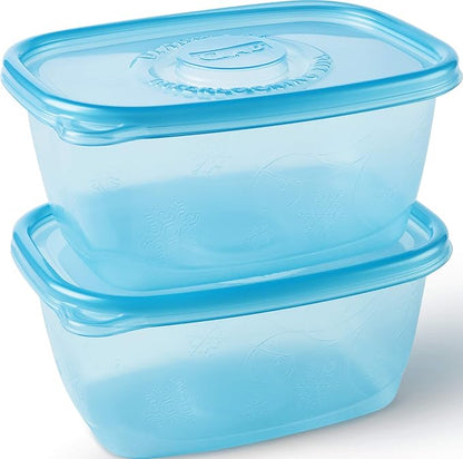 Glad GladWare FreezerWare Food Storage Containers with Lids, Large Rectangle No BPA Plastic for Freezing Soups Meals and Batch Cooking, Crack Resistant, Microwave Dishwasher Safe, 64 Oz, 2 Ct - 6 Pk