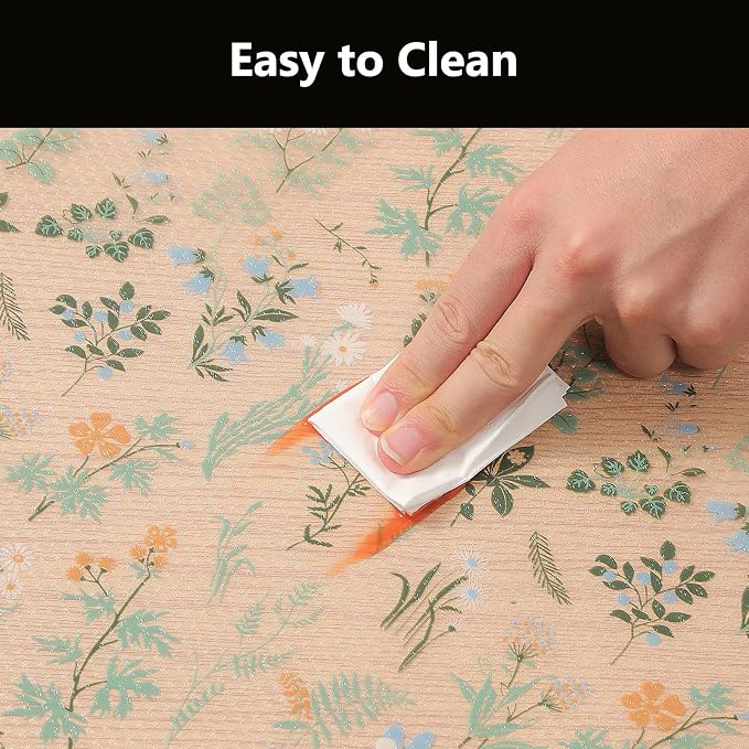 INNOLITES Shelf Liners for Kitchen Cabinets – Drawer Liner Waterproof & Oil-Proof, Non-Adhesive EVA with Floral Pattern – Durable Washable, Easy to Cut (Sage Green, 11.8" x 240")
