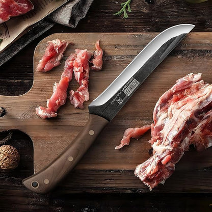 HOSHANHO 6.7 Inch Boning Knife for Meat Cutting, Super Sharp Fillet Knife for Fish, High Carbon Steel Hand Forged Butcher Knives for Brisket Trimming, BBQ, Camping