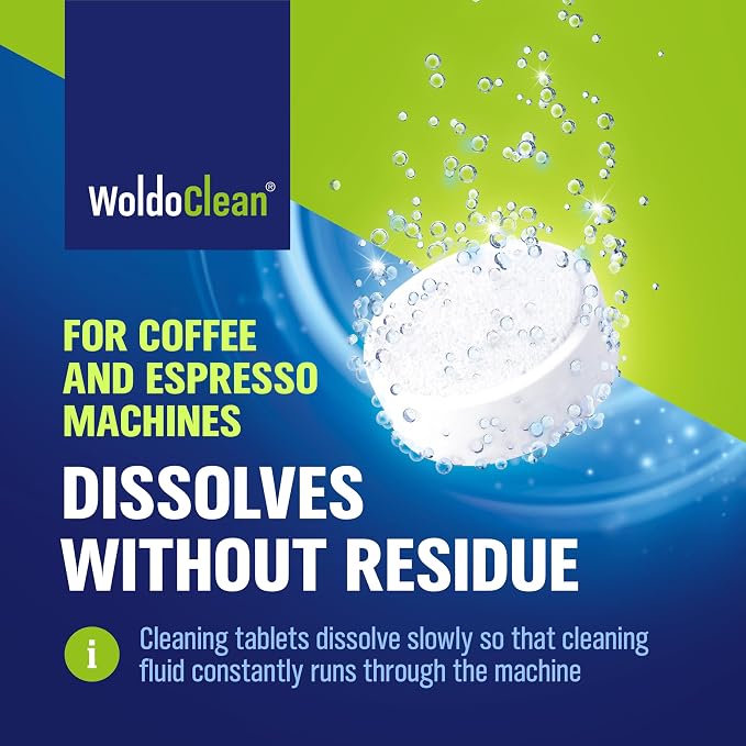WoldoClean Cleaning Tablets for Fully Automatic Coffee Machines 10x 2g - Compatible with Breville, DeLonghi, Jura, Philips, Miele & Gaggia