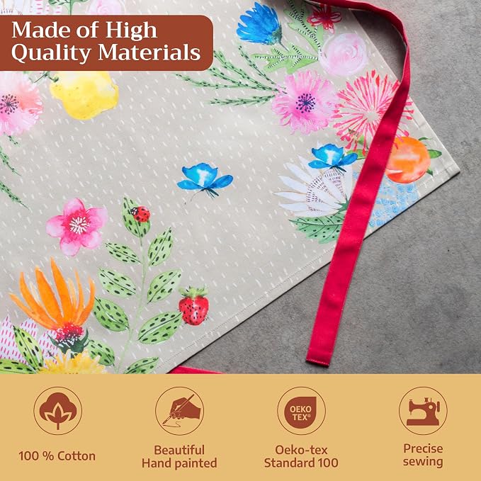 Maison d' Hermine 100% Cotton Apron for women with Pocket Kitchen Chef Apron for Men Cooking Spring Summer