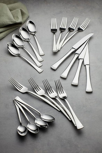 Lenox Portola Flatware Collection, 18/10 Stainless Steel Flatware & Silverware, Salad Fork Set, 4-Piece