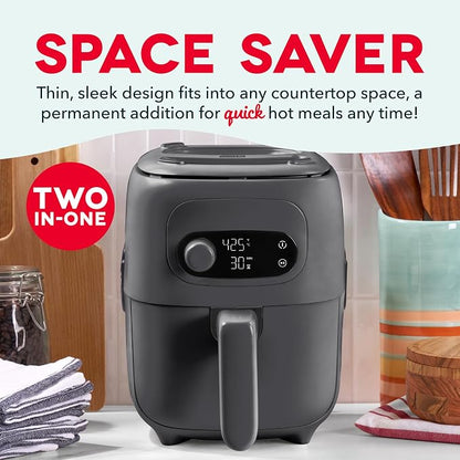 DASH Flip & Fry 2-in-1 Grill + Air Fryer, 3 QT