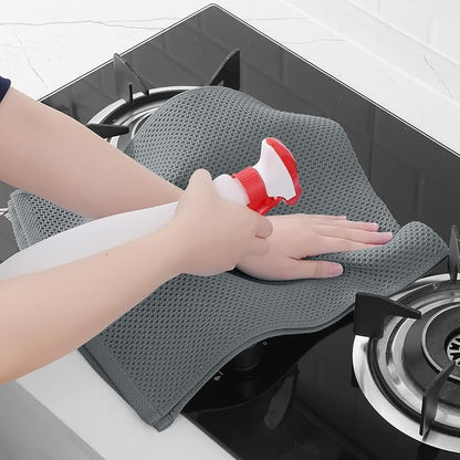 Homaxy 100% Cotton Waffle Weave Kitchen Dish Towels, Ultra Soft Absorbent Quick Drying Cleaning Towel, 13 x 28 Inches, 18-Pack, Grey