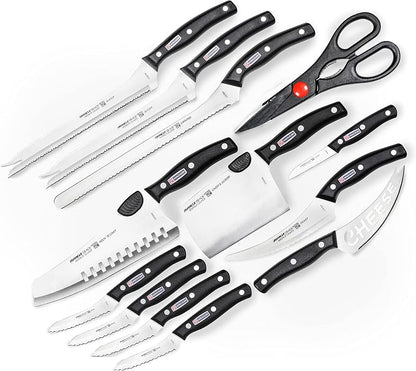 Miracle Blade World Class Professional Series 13 Piece Chef's Knife Collection - Ergonomic and Versatile Flash Forged Blades