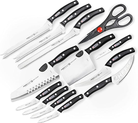 Miracle Blade World Class Professional Series 13 Piece Chef's Knife Collection - Ergonomic and Versatile Flash Forged Blades