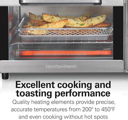 Hamilton Beach Sure-Crisp Air Fryer Toaster Oven Combo, Fits 9” Pizza, 4 Slice Capacity, Powerful Circulation, Auto Shutoff, Stainless Steel (31403)