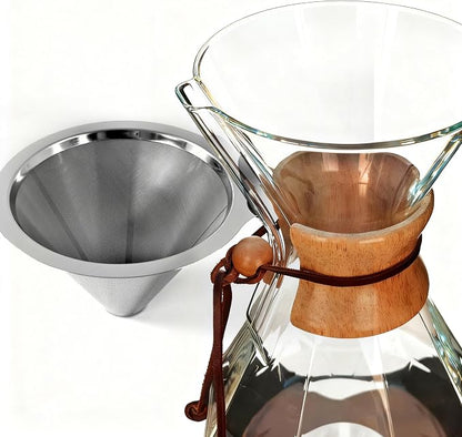 AGOGO Pour Over Coffee Maker Glass - Barista Kit with 304 Stainless Filter for Home, Office, Camping, Cafes - Easy Clean Coffee Dripper Set (Soft Towel&Brush) (34oz Diamond Design w/SS Filter)
