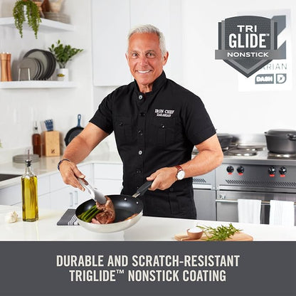 Zakarian x Dash TruPro® Nonstick Stainless Steel Stacking Sauce Pan Set - Compact Cookware Set for Everyday Cooking - Non-Stick, Space-Saving, and Oven-Safe - Black, 6-Piece Set