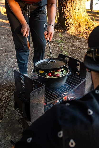 GSI Outdoors Guidecast 7qt Dutch Oven | Cast Iron Dutch Oven for Camping, Cabin and Home Kitchen
