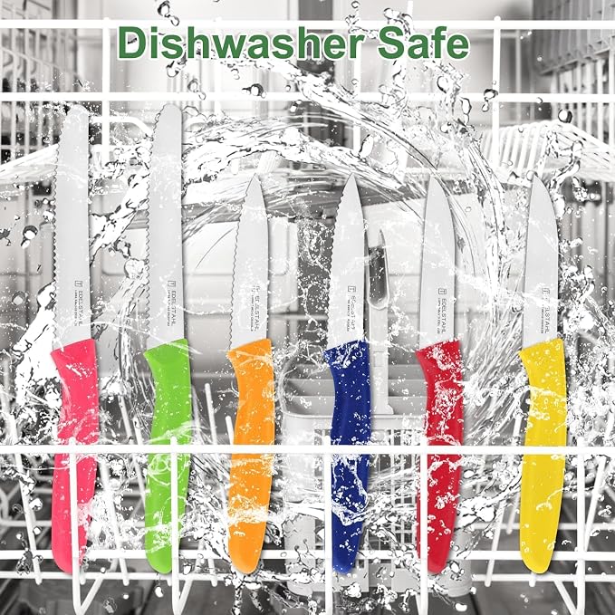 Paring Knife Set 6PCS, Ultra Sharp Kitchen Knives, Cutting & Peeling Knives, Kitchen Knives for Home Essentials, PP Plastic Handle-Multicolored