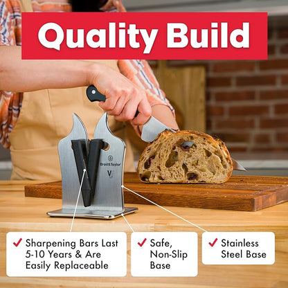 Brod & Taylor VG2 Professional Knife Sharpener | 3-Action Tungsten Carbide (Stainless Steel)